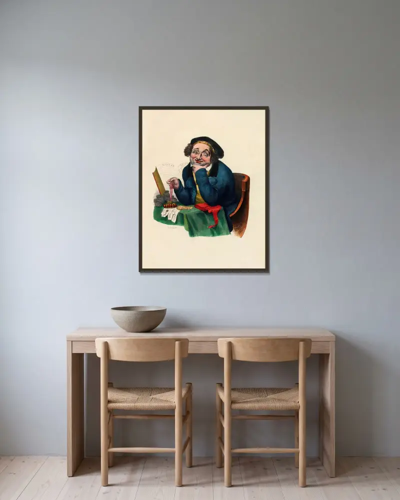 Der Industrielle von Charles-Joseph Traviès de Villers gerahmt an einer Wand