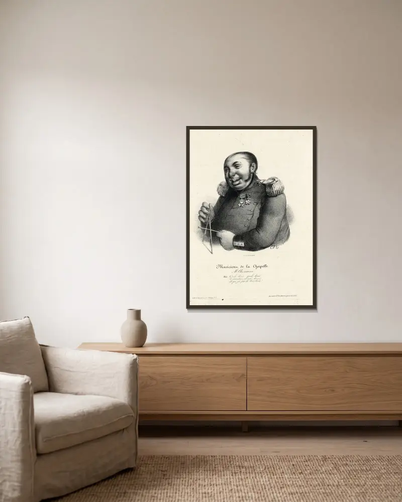 Mr. Chonaine av Charles-Joseph Traviès de Villers inramad på en vägg