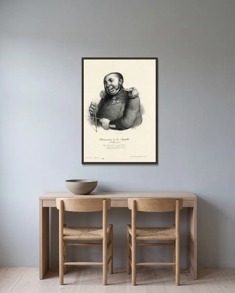 Mr. Chonaine av Charles-Joseph Traviès de Villers inramad på en vägg