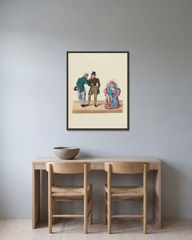 Pas mal.. (grâce à l’art.) von Charles-Joseph Traviès de Villers gerahmt an einer Wand