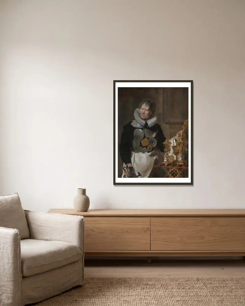 Abraham Grapheus von Cornelis de Vos gerahmt an einer Wand