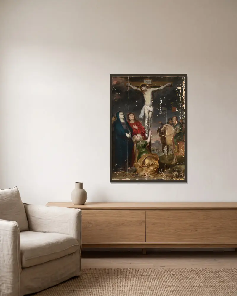 Golgota, Cornelis de Vos w ramie na ścianie