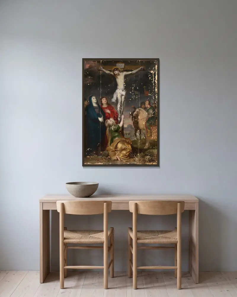 Golgota, Cornelis de Vos w ramie na ścianie