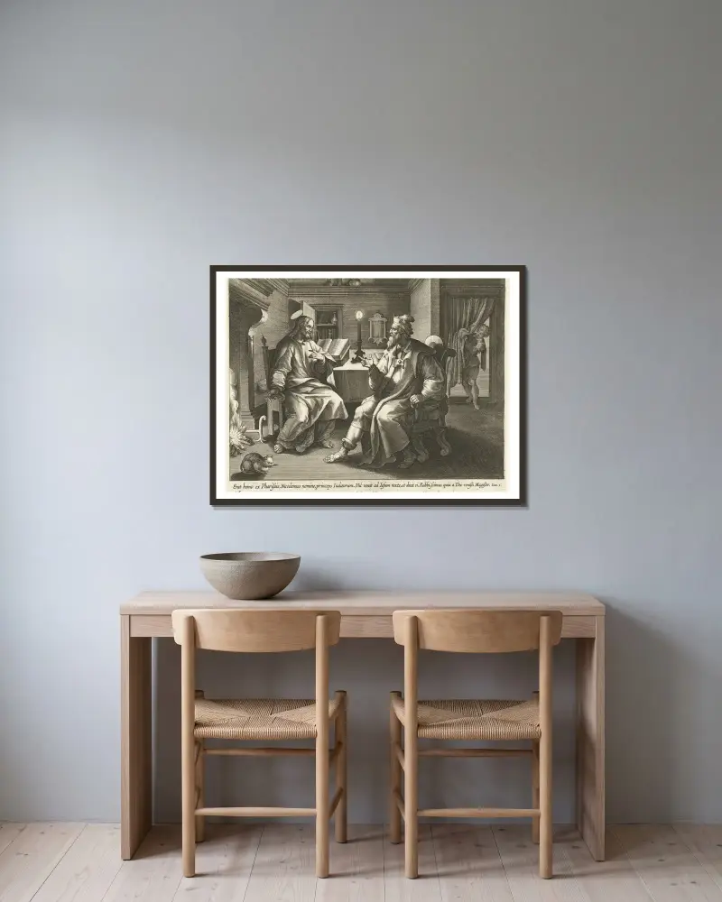 Gespräch mit Nikodemus von Maerten De Vos gerahmt an einer Wand