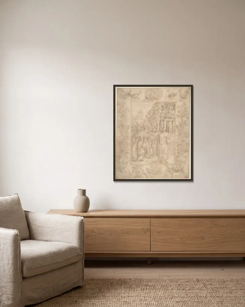 Ecce Homo, 1584 von Maerten De Vos gerahmt an einer Wand