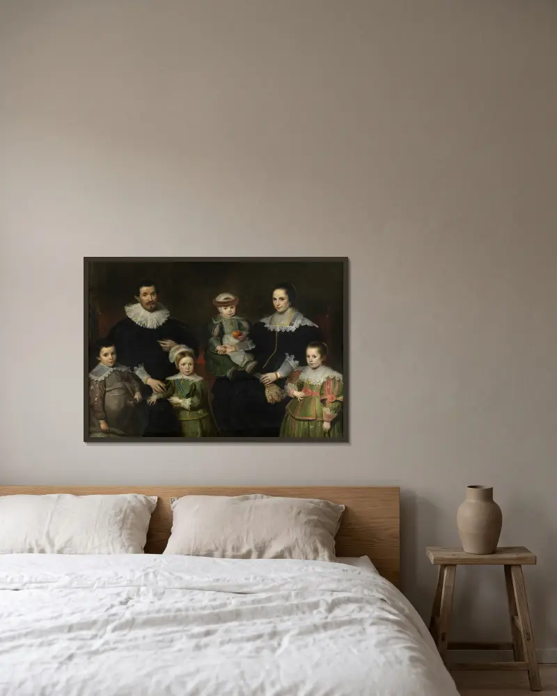 Rodinný portrét, 1630, Cornelis de Vos v rámu na stěně