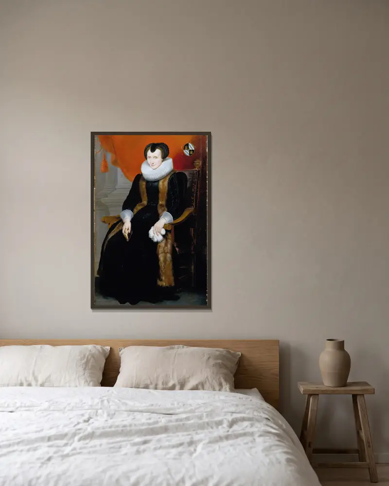 Alte Frau von Cornelis de Vos gerahmt an einer Wand