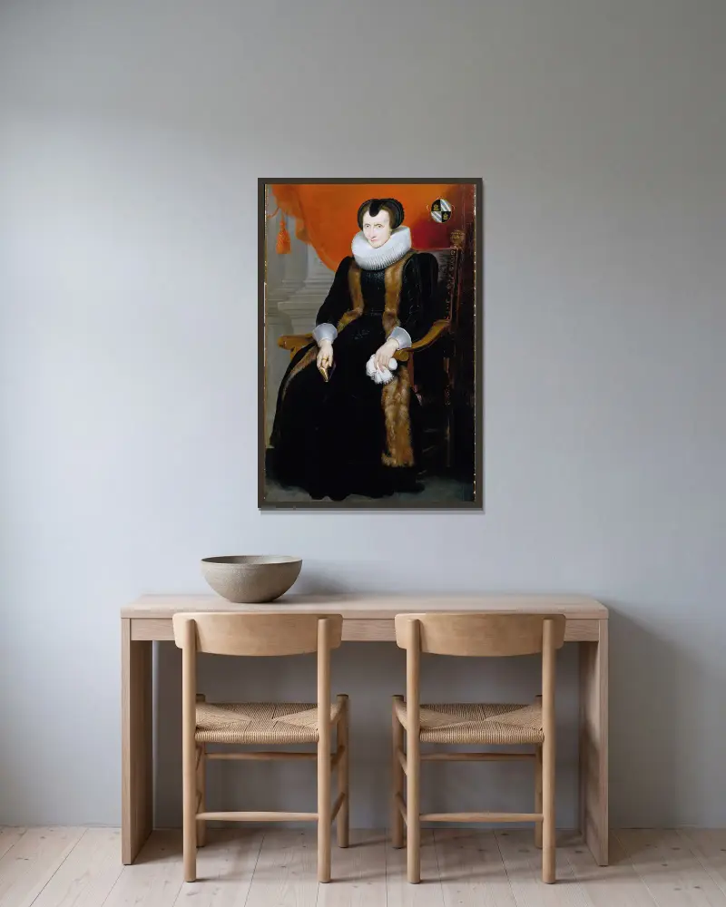 Alte Frau von Cornelis de Vos gerahmt an einer Wand