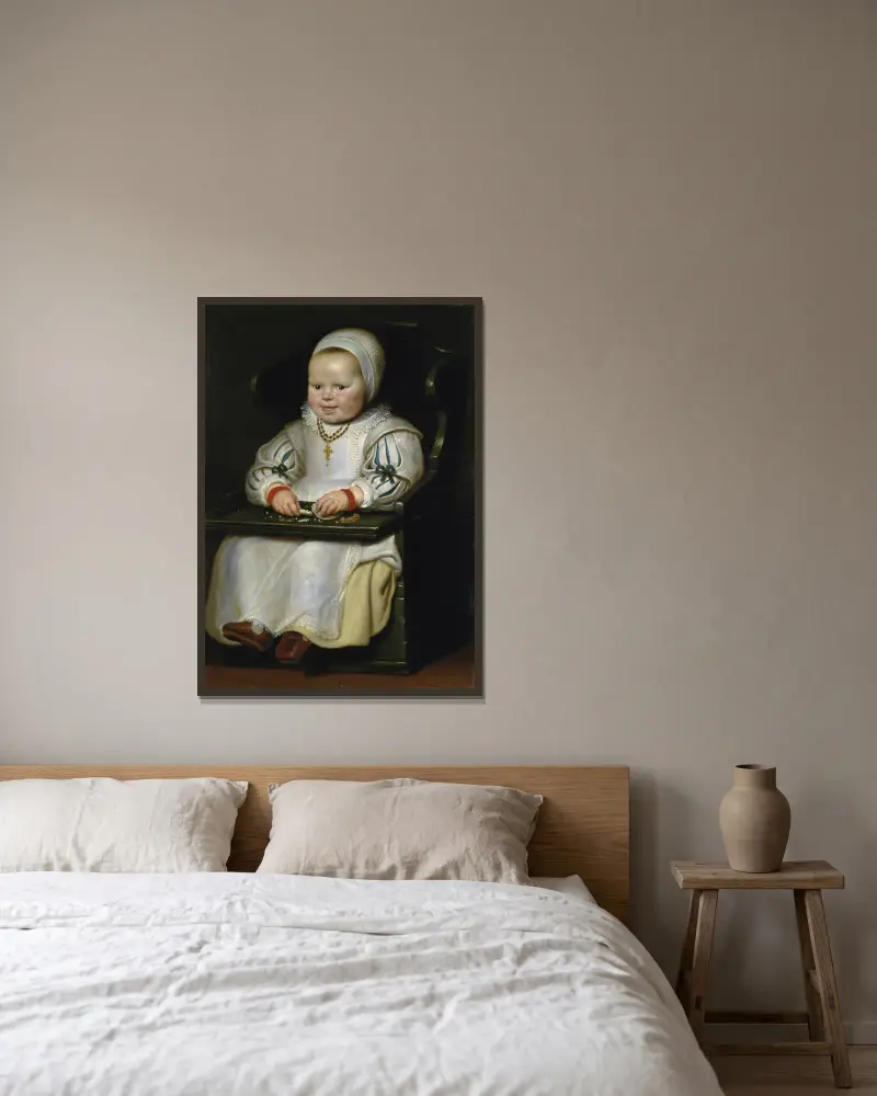 Portrait of Susanne de Vos, the Painter’s Third Daughter av Cornelis de Vos inramad på en vägg