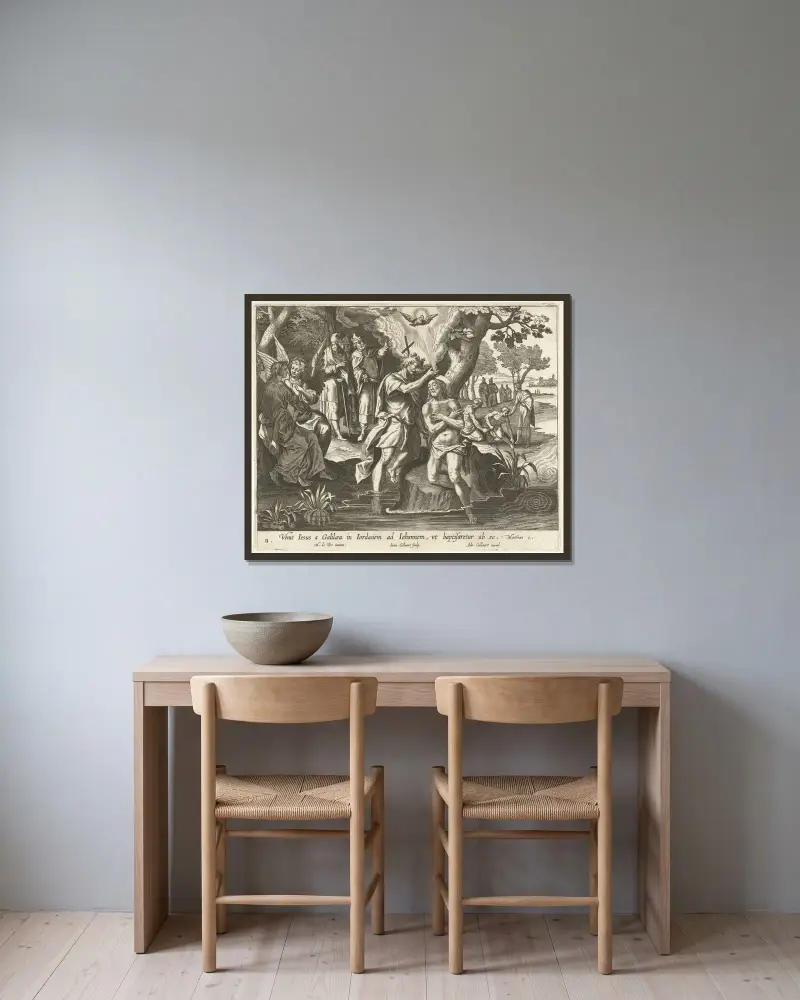 Chrzest Chrystusa, 1598, Maerten De Vos w ramie na ścianie