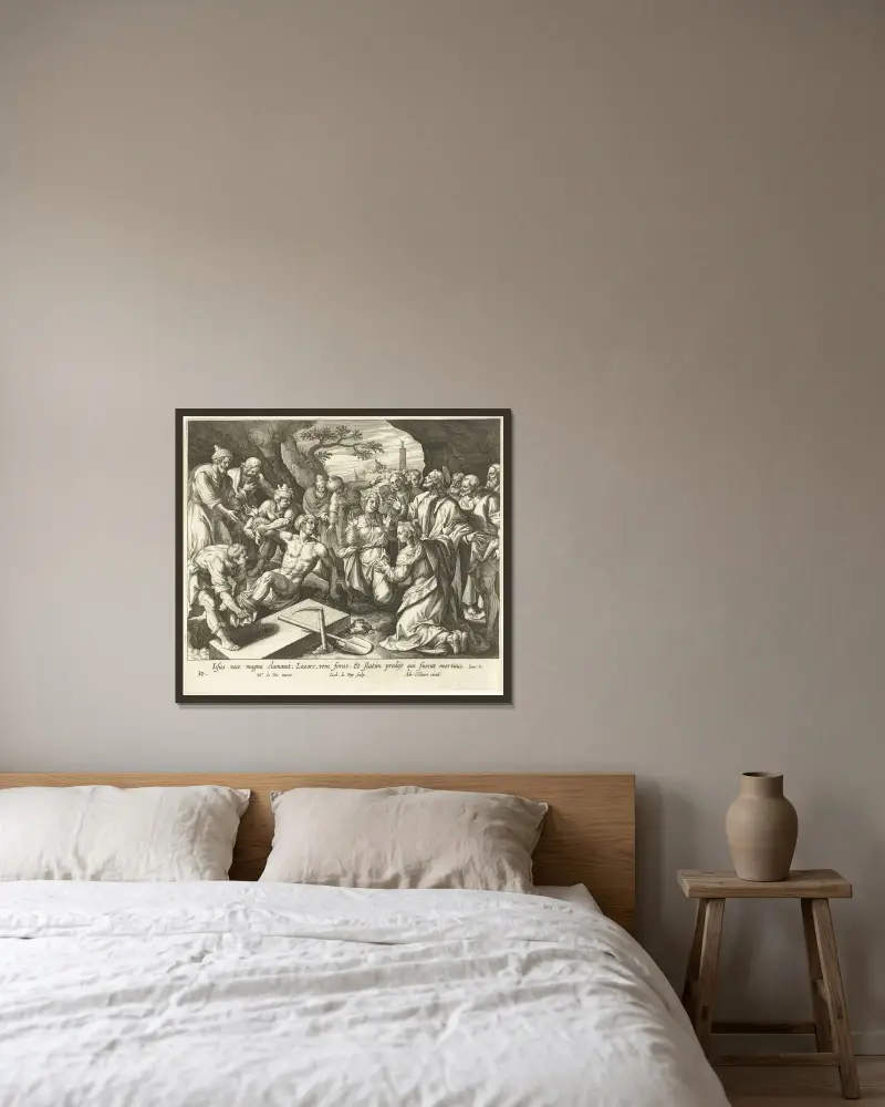 Vzkříšení Lazara, Maerten De Vos v rámu na stěně