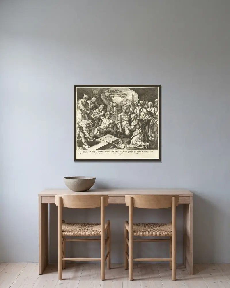 Vzkříšení Lazara, Maerten De Vos v rámu na stěně