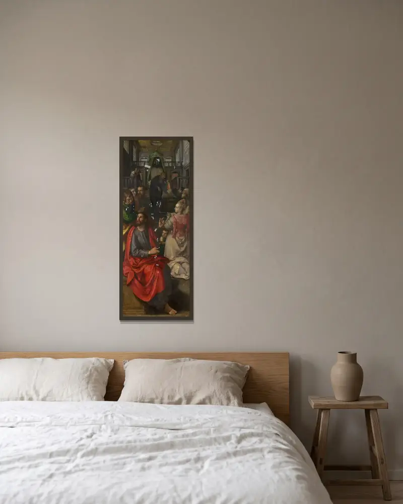 Das Opfer der Witwe von Maerten De Vos gerahmt an einer Wand