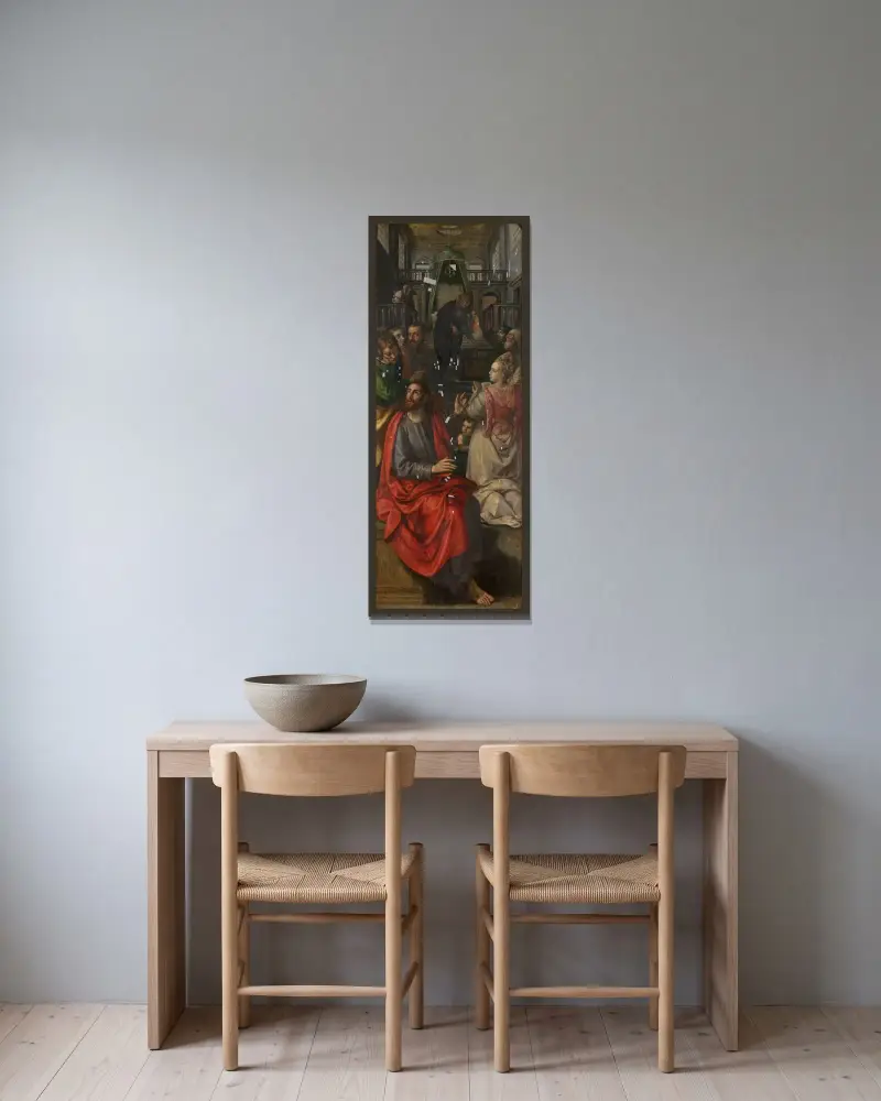 Das Opfer der Witwe von Maerten De Vos gerahmt an einer Wand