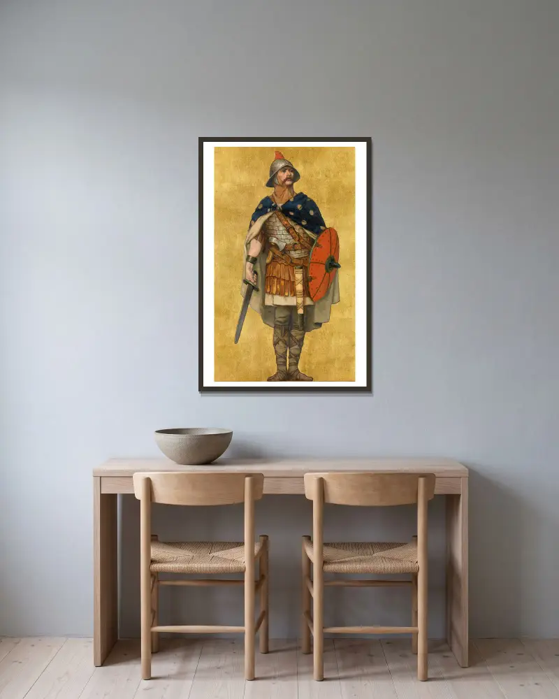 Baldwin I of Flanders av Albrecht De Vriendt inramad på en vägg