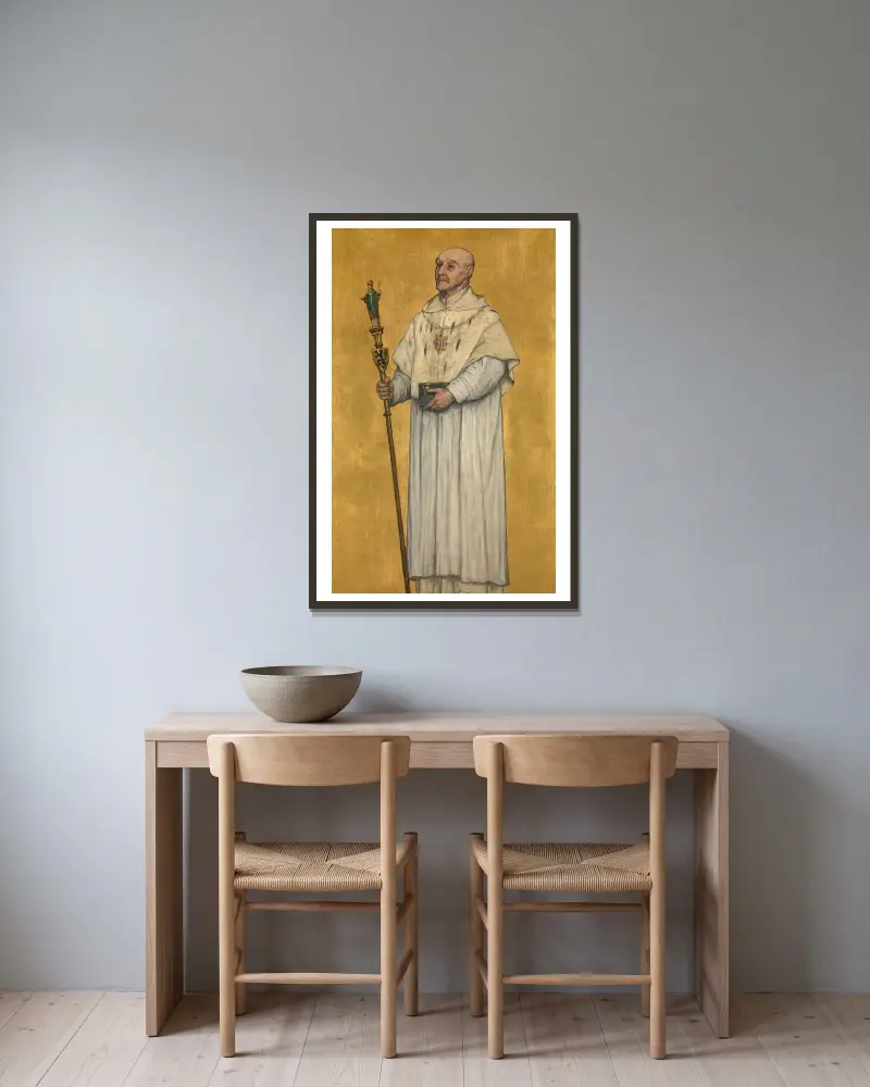 Prosten i Sankt Donatus av Albrecht De Vriendt inramad på en vägg