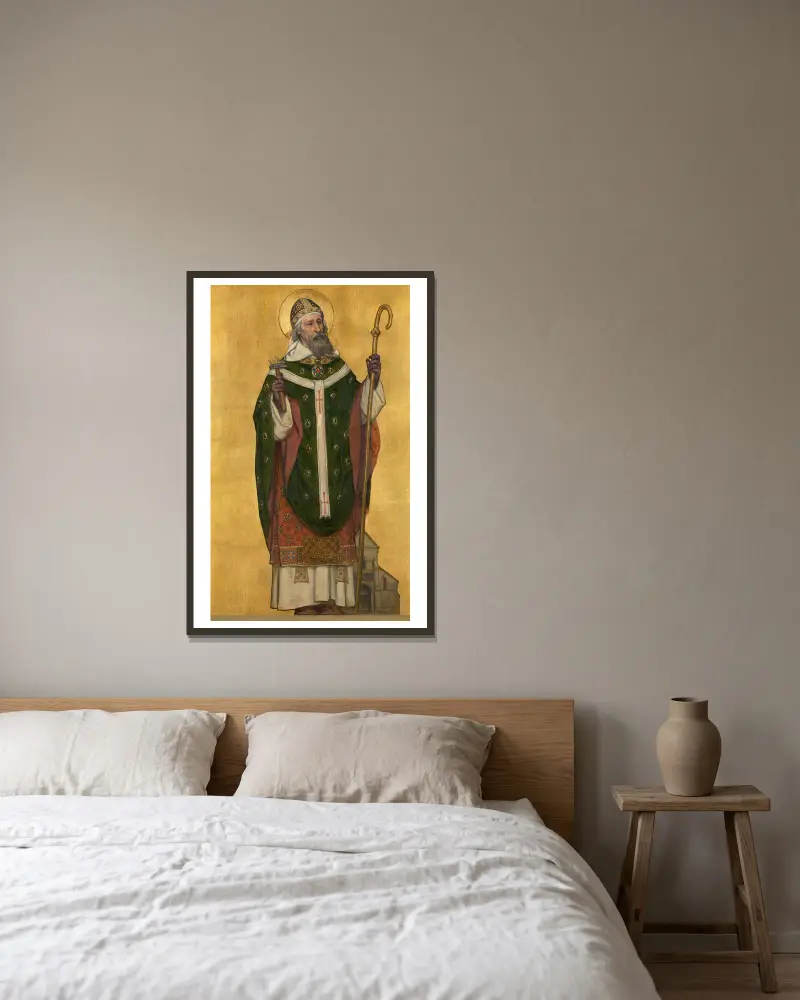 Saint Eloi Bishop of Noyon av Albrecht De Vriendt inramad på en vägg