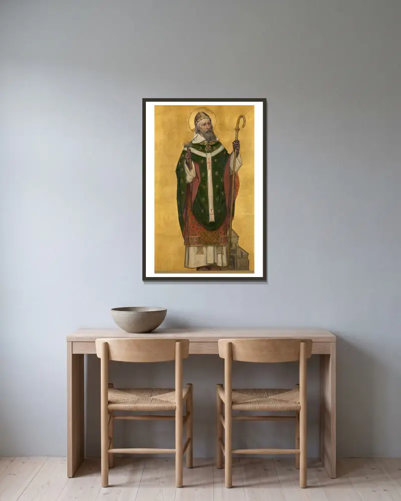 Saint Eloi Bishop of Noyon av Albrecht De Vriendt inramad på en vägg