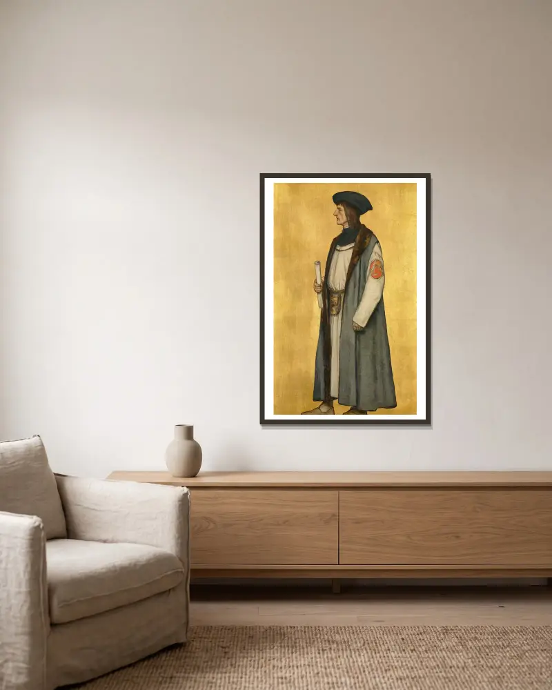 Der Architekt Jan van Oudenaerde von Albrecht De Vriendt gerahmt an einer Wand