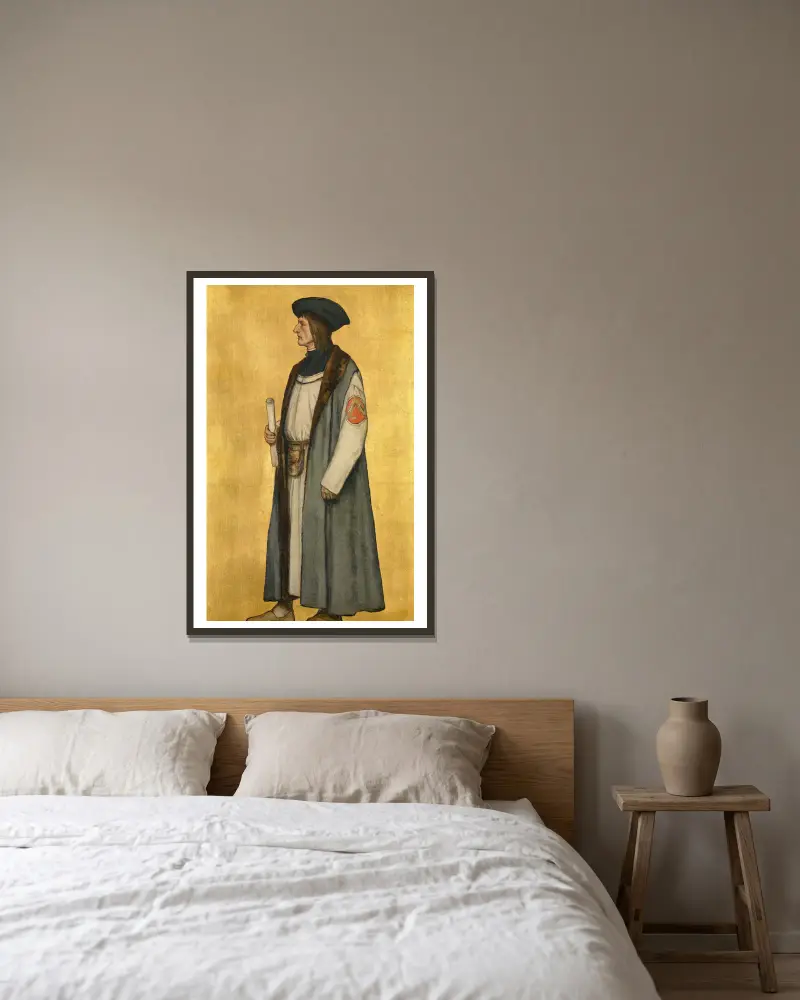 Der Architekt Jan van Oudenaerde von Albrecht De Vriendt gerahmt an einer Wand