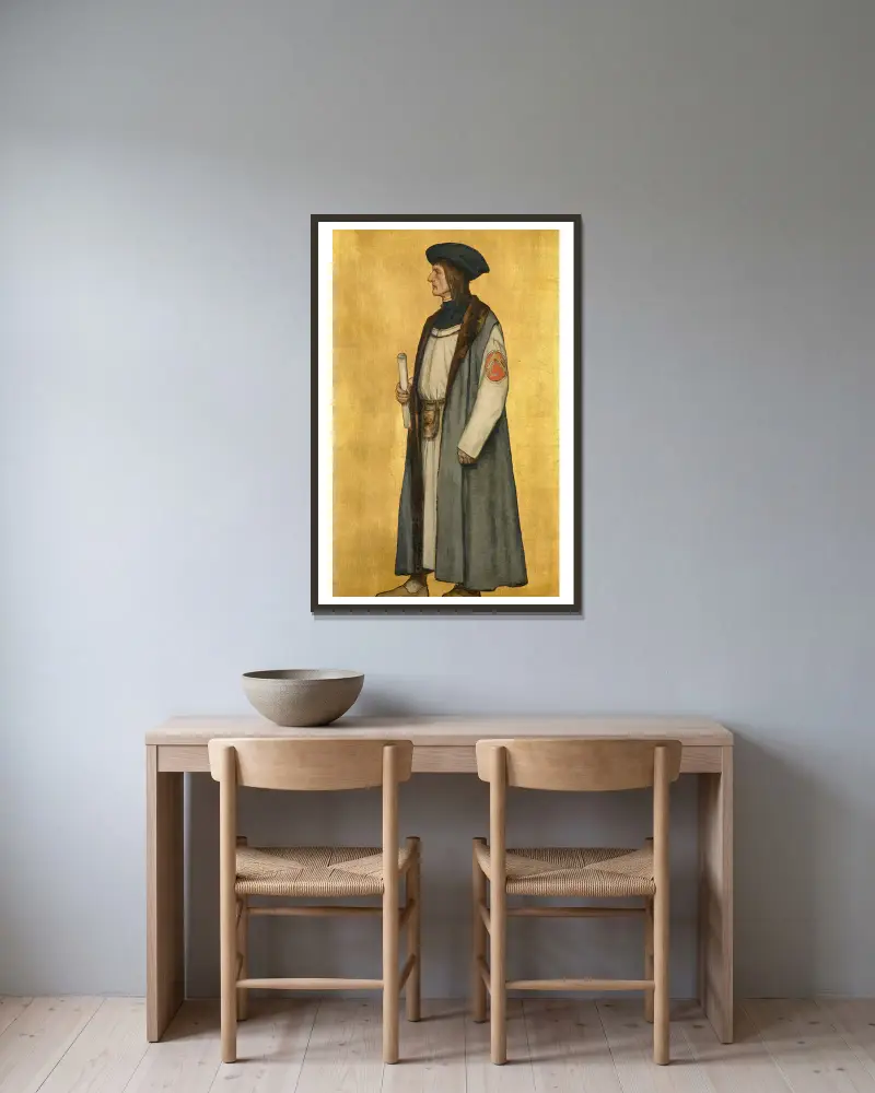 Der Architekt Jan van Oudenaerde von Albrecht De Vriendt gerahmt an einer Wand
