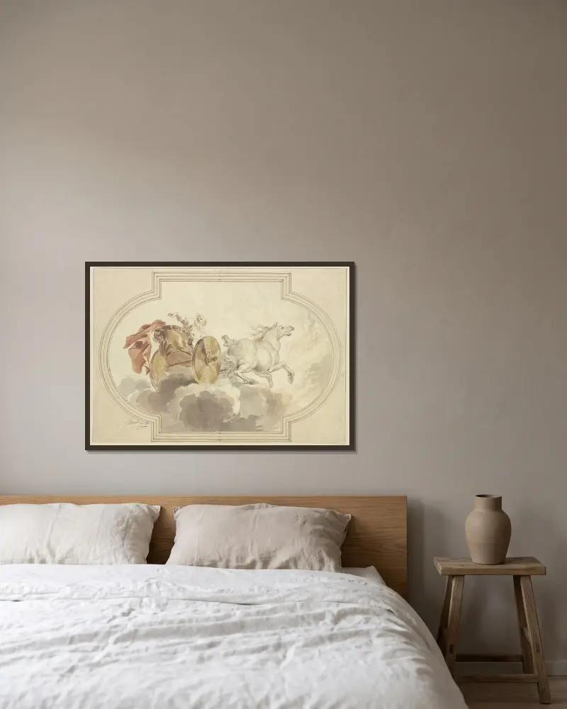 Elias fährt gen Himmel av Jacob de Wit inramad på en vägg