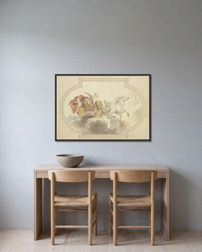 Elias fährt gen Himmel av Jacob de Wit inramad på en vägg
