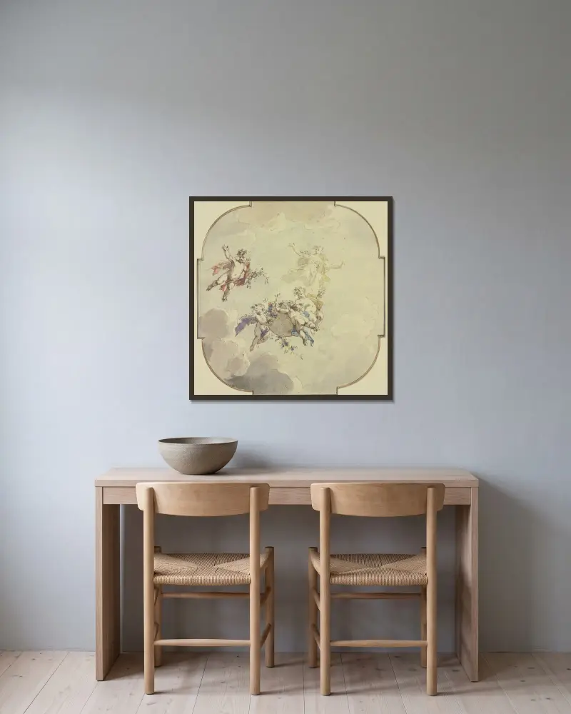 Flora a putti, Jacob de Wit v rámu na stěně