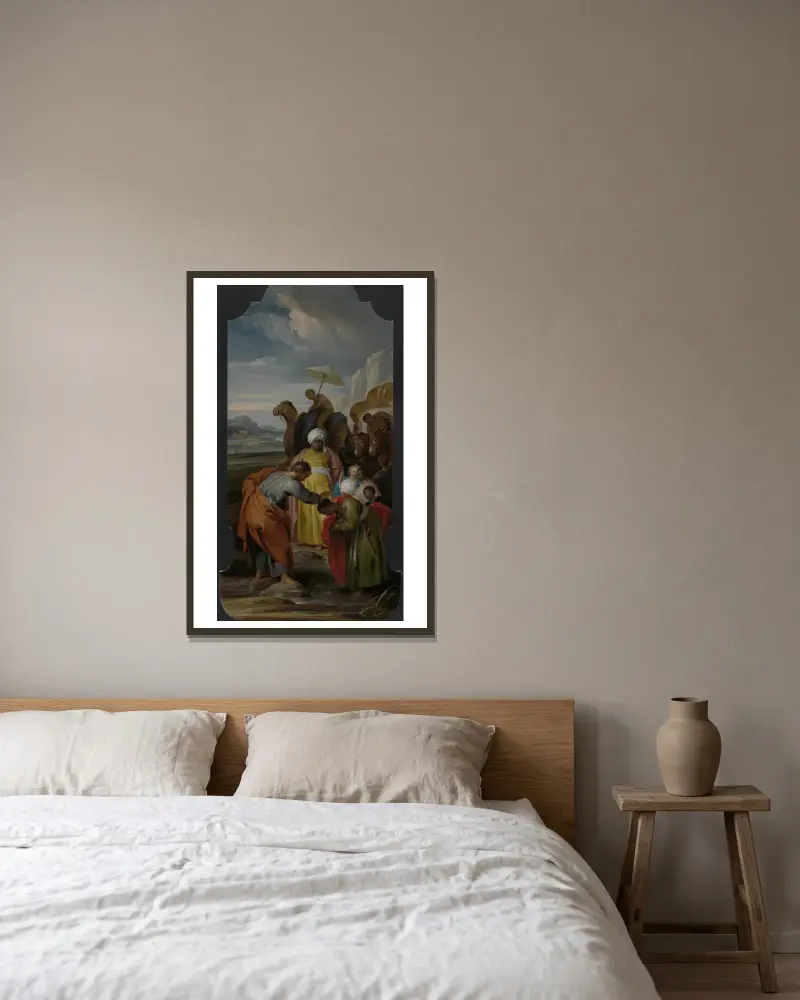 Der heilige Philippus tauft den Kämmerer von Jacob de Wit gerahmt an einer Wand