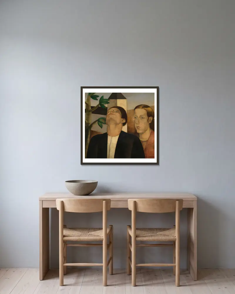 Azurová obloha, Gustave Van de Woestijne v rámu na stěně