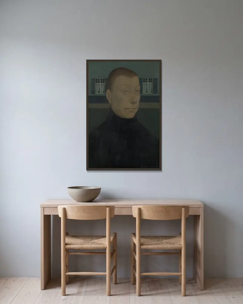 Farmář nebo večer, Gustave Van de Woestijne v rámu na stěně