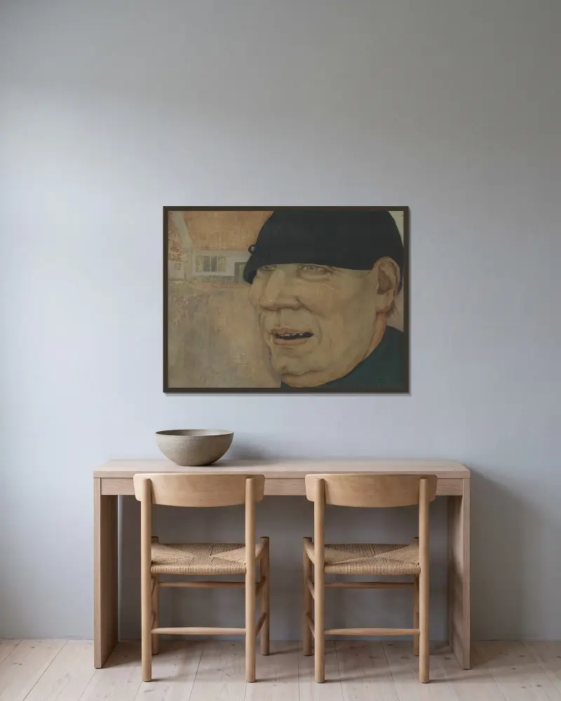 Sedlák (Odpověď), Gustave Van de Woestijne v rámu na stěně