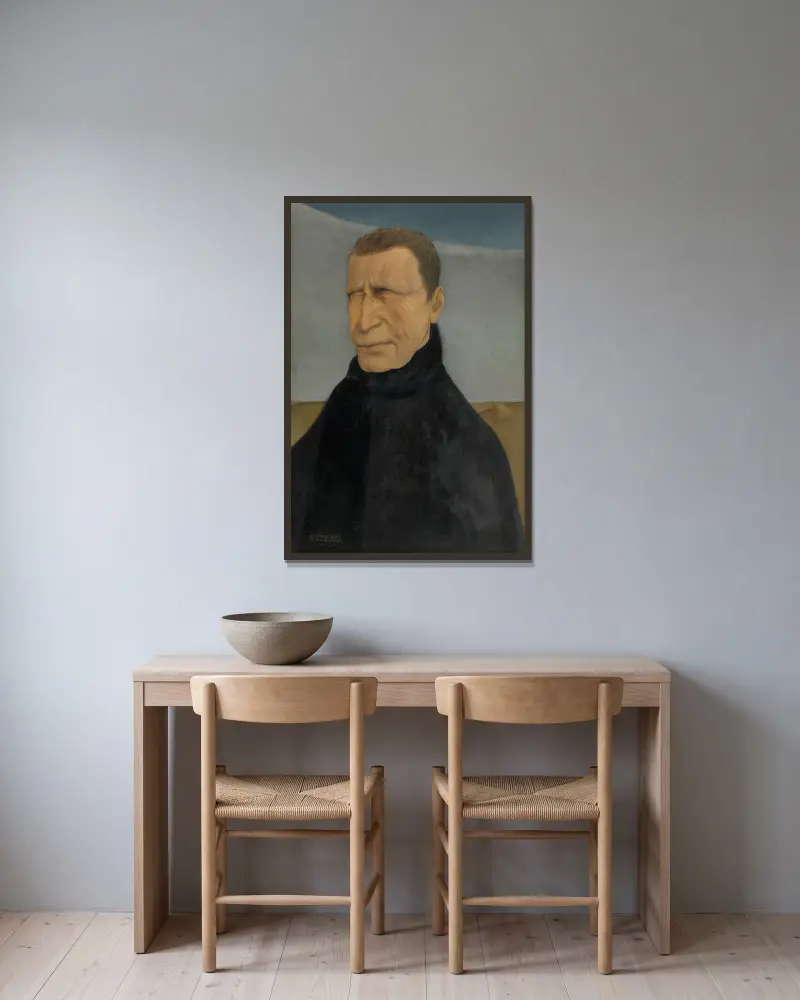 Der blinde Mann von Gustave Van de Woestijne gerahmt an einer Wand