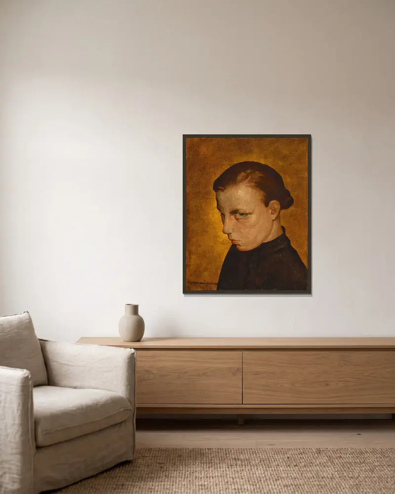Angèle av Gustave van de Woestyne inramad på en vägg