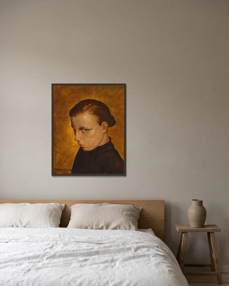 Angèle av Gustave van de Woestyne inramad på en vägg