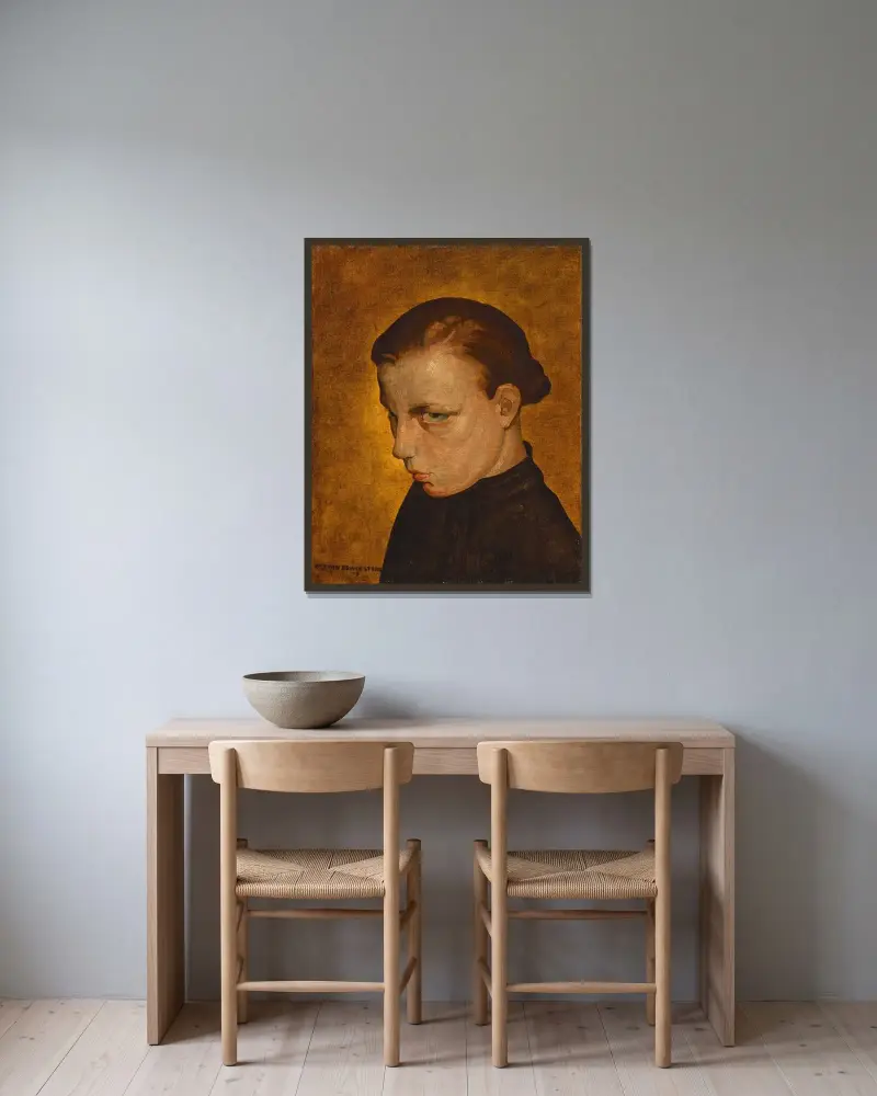 Angèle av Gustave van de Woestyne inramad på en vägg