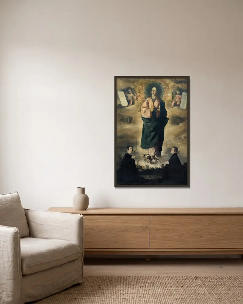 Neposkvrněné početí, Francisco de Zurbarán v rámu na stěně