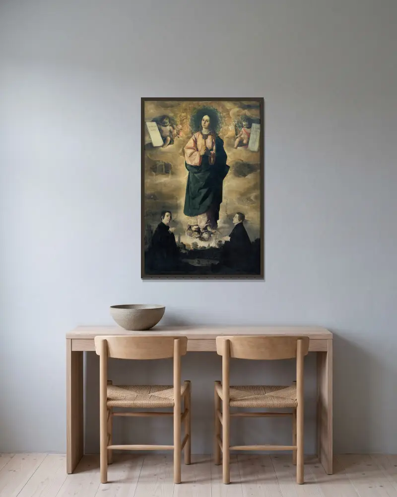 Neposkvrněné početí, Francisco de Zurbarán v rámu na stěně