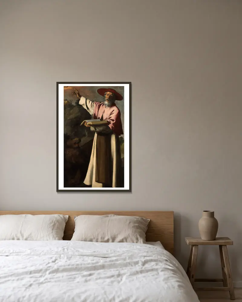 Der heilige Hieronymus von Francisco de Zurbarán gerahmt an einer Wand