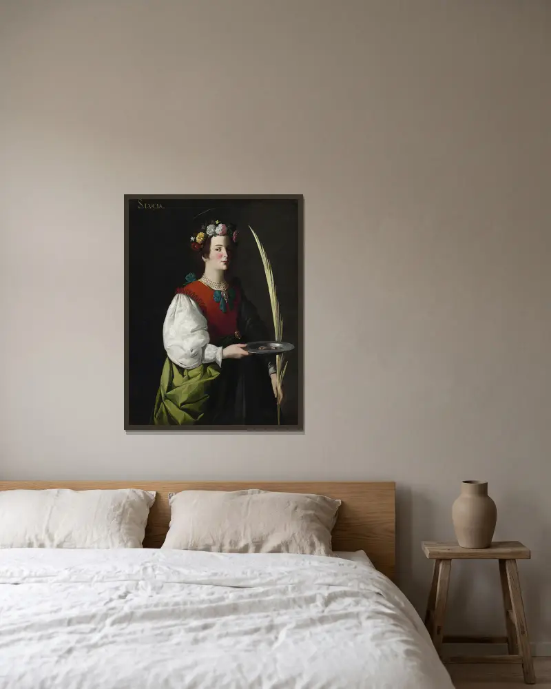 Svatá Lucie, Francisco de Zurbarán v rámu na stěně