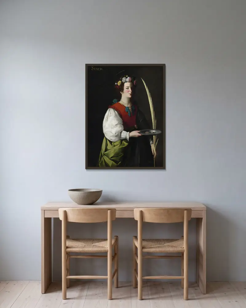 Svatá Lucie, Francisco de Zurbarán v rámu na stěně