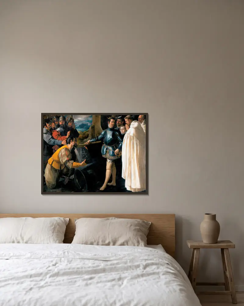 Saint Peter Nolasco Recovering the Image of the Virgin av Francisco de Zurbarán inramad på en vägg