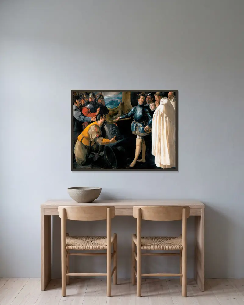 Saint Peter Nolasco Recovering the Image of the Virgin av Francisco de Zurbarán inramad på en vägg