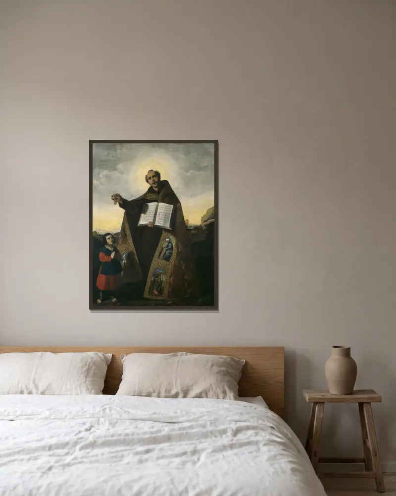 Saint Romanus of Antioch and Saint Barulas av Francisco de Zurbarán inramad på en vägg