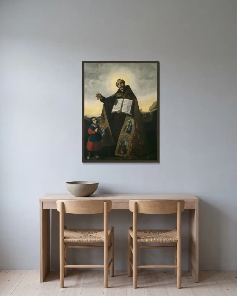 Saint Romanus of Antioch and Saint Barulas av Francisco de Zurbarán inramad på en vägg