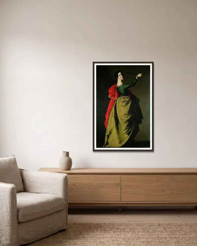 Saint Ursula av Francisco de Zurbarán inramad på en vägg