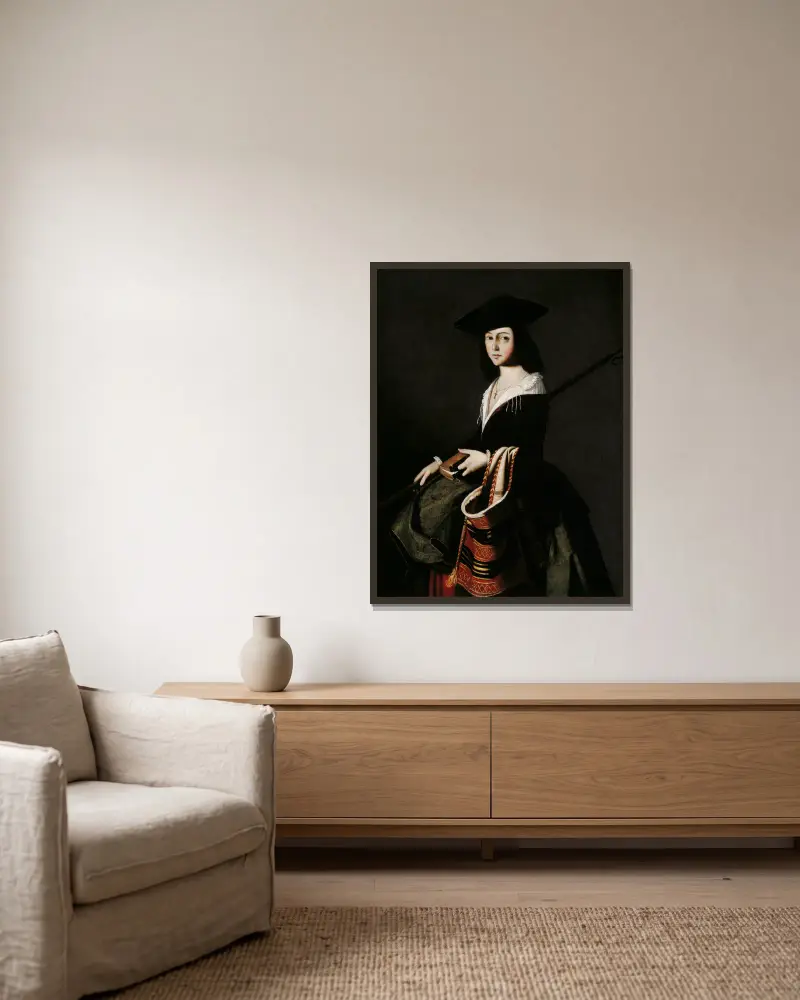 Hl. Marina von Francisco de Zurbarán gerahmt an einer Wand