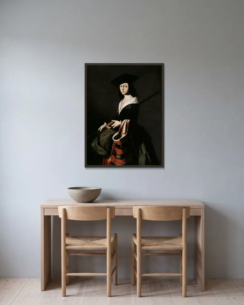 Hl. Marina von Francisco de Zurbarán gerahmt an einer Wand