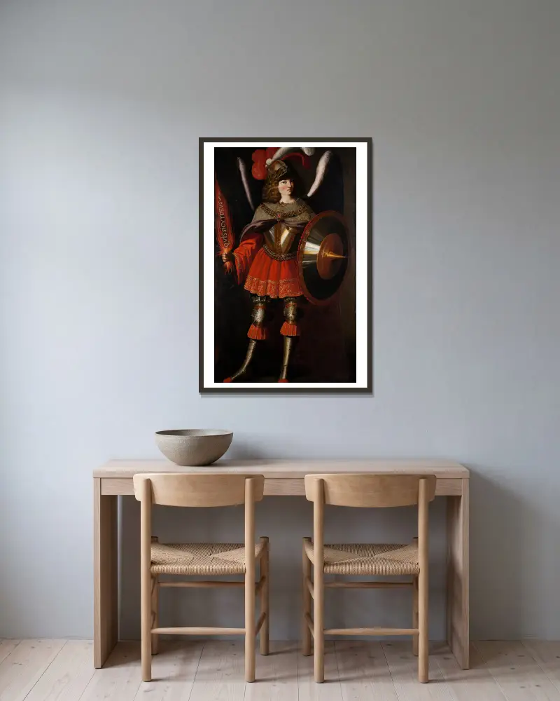 Der Erzengel Michael von Francisco de Zurbarán gerahmt an einer Wand