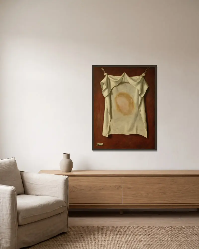 Das heilige Antlitz von Francisco de Zurbarán gerahmt an einer Wand